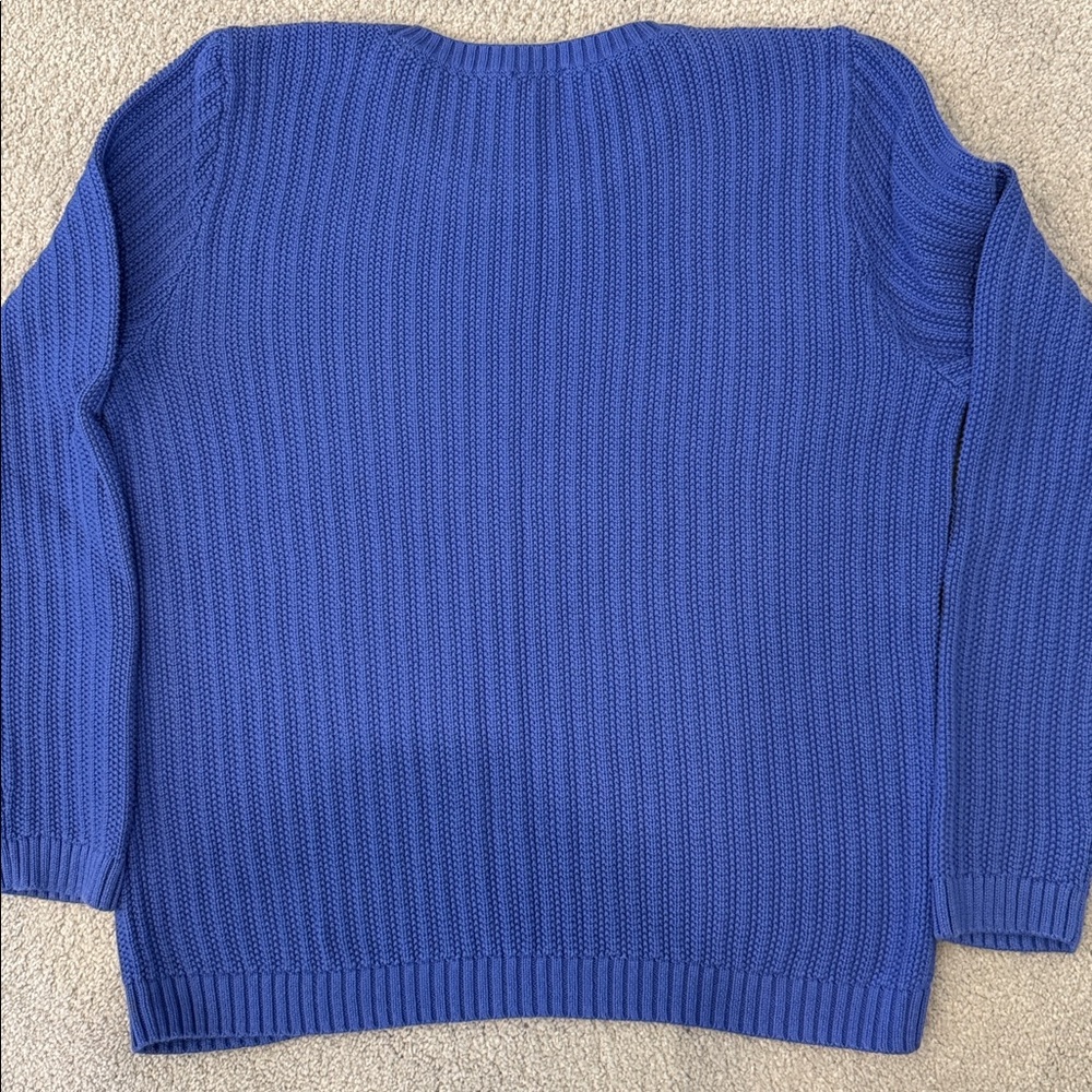 😊Talbots Royal Blue Button-Shoulder Sweater - Picture 5 of 5